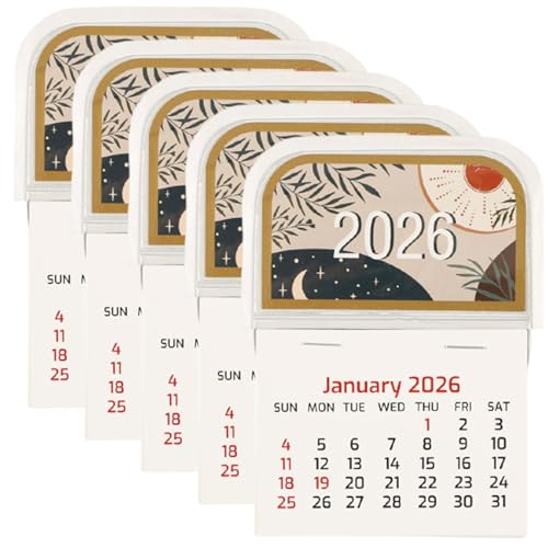 Mini -Kalender 2026 5PCS Kleber Kompaktwandplaner für Büro Mini -Kalender 2026 5PCS Kleber Kompaktwandplaner für Büro von NASSMOSSE