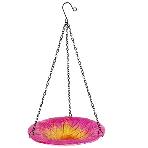 NASSMOSSE 8 Hängende Vogelbadschale, Glasvogel -Badebadung für Garten & Hof, Blumendesign von NASSMOSSE