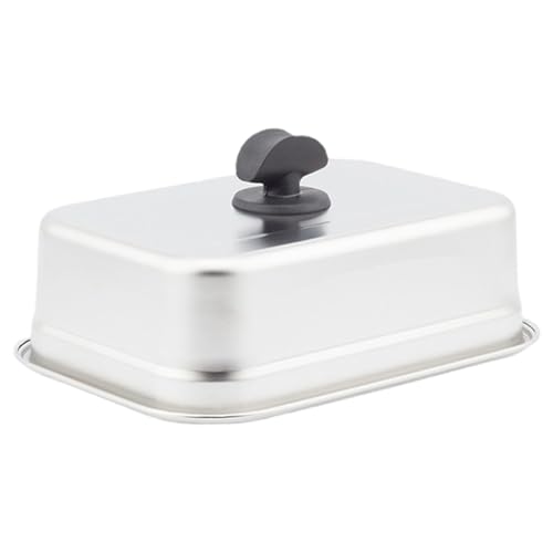 NASSMOSSE Bratdeckel (32, 8 x 23, 1 x 9, 9 cm), rechteckige Grillplatte aus Edelstahl, rostfreier Grilldeckel für Grill, Küche, drinnen und draußen von NASSMOSSE