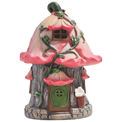 NASSMOSSE Feenhaus aus wasserdichtem Harz – 4.7x4.3x6.5 Zoll Garten-Deko für Terrasse, Hof & Mikrolandschaft von NASSMOSSE
