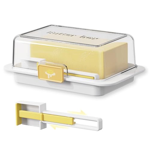 NASSMOSSE Klares Buttergericht mit Deckel und Messer von NASSMOSSE