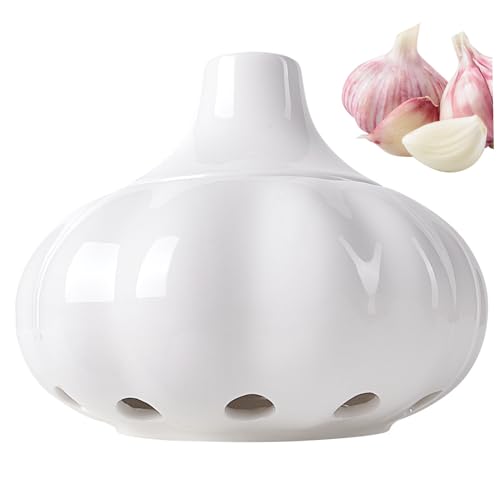 Knoblauchhalter für The Counter Ceramic Knoblauchaufbewahrung mit atmungsaktiven Löcher -Lagerbehälter für Küchen 6x6x5 Zoll Knoblauchhalter für The Counter Ceramic Knoblauchaufbewahrung mit atmungsaktiven Löcher -Lagerbehälter für Küchen 6x6x5 Zoll von NASSMOSSE