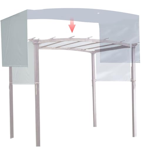 NASSMOSSE Pergola Schattenabdeckung 17x7 ft Silber Polyester wasserdichtes Sonnenschutz Grau Grau von NASSMOSSE