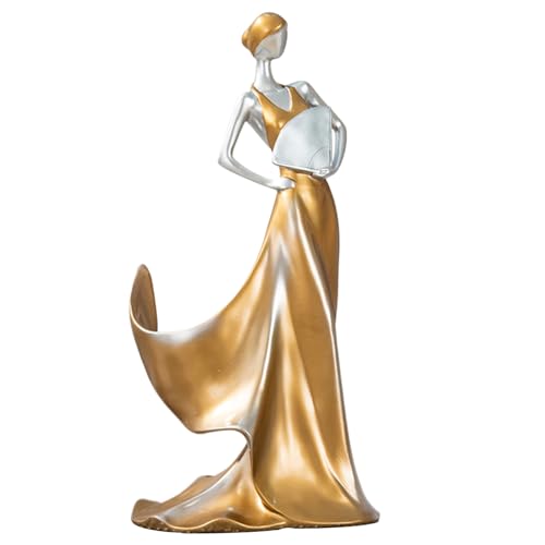 NASSMOSSE Weinflaschenhalter Schönheit Lady Harz Statue Weinbar Dekor 6.7x7x14.4 Weinregal einzelner Weinständer, Weinhalter Arbeitsplatte für Küchenhaus Bar Tabletop Dekor von NASSMOSSE