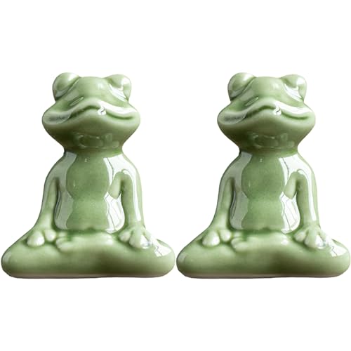 Toilettenschraubenkappen, 2 Stcs Toilettenschraubenabdeckungen, niedlicher Keramik -Dekorationsfrosch mit hohlen Basisersatz Mehrzweck -Toilettenschüssel Bolzenbedeckungen Toilettenzubehör, Style2 von NASSMOSSE