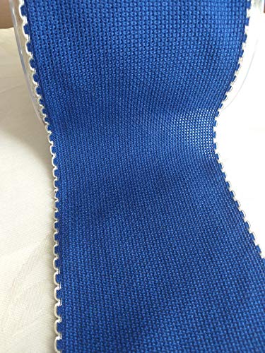 NASTRIFICIO ROSSI SAS Aida-Stoffband, 2,5 m, Variante Weihnachten (103 mm, blau/silber) von NASTRIFICIO ROSSI SAS