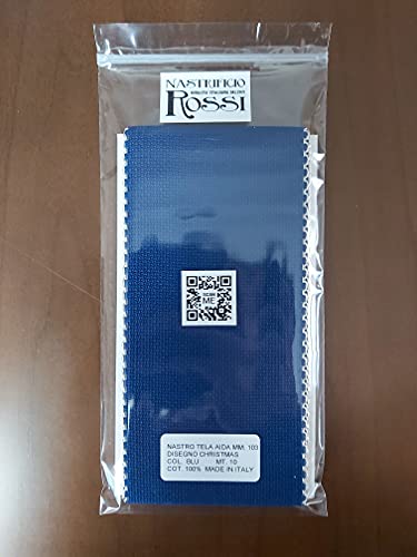 NASTRIFICIO ROSSI SAS Aida-Stoffband, 2,5 m, Variante Weihnachten (83 mm, blau/silber) von NASTRIFICIO ROSSI SAS