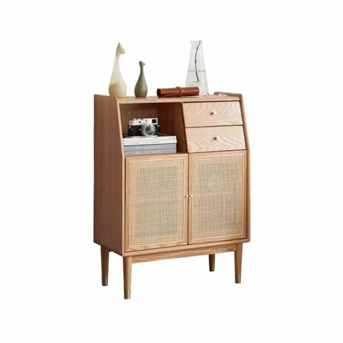 Buffetschrank Massivholz Beistellschrank Modern Schlicht Eiche Sideboard Nordic Home Kleine Wohnung Wohnzimmer Rattan TV Beistellschrank Sideboard Schrank Küchenschrank von NASTYA