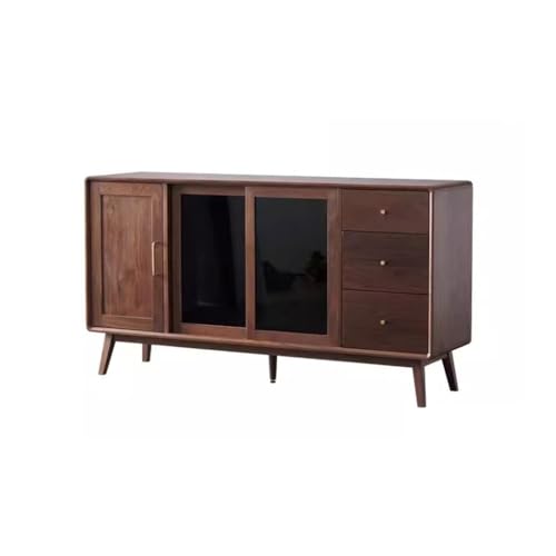 Buffetschrank Massivholz Sideboard Nordic Schwarz Walnuss Esszimmer Aufbewahrungsschrank Einfacher Esszimmerschrank Aufbewahrungsschrank Sideboard Schrank Küchenschrank von NASTYA
