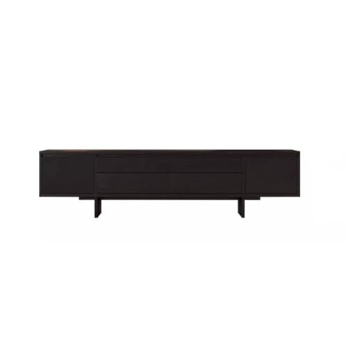 Moderne TV-Möbel, Retro-TV-Möbel, Massivholz, Schwarz, minimalistisch, dekorativ, für Zuhause, TV-Halterung für Wohnzimmer (B: 220 cm x 42 cm x 60 cm) von NASTYA