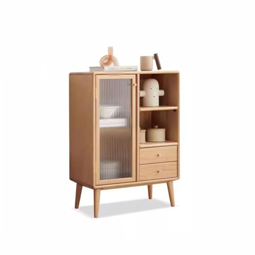 NASTYA Buffetschrank Massivholz TV-Schrank Beistellschrank Einfacher breiter Aufbewahrungsschrank Wohnzimmer Home Log Storage Cabinet Small Sideboard Sideboard Schrank Küchenschrank von NASTYA