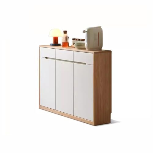 NASTYA Buffetschrank Ultradünnes Sideboard Küchenschrank Aufbewahrungsschrank Massivholz Teeschrank Wohnzimmer Wand Aufbewahrungsschrank Sideboard Schrank Küchenschrank von NASTYA