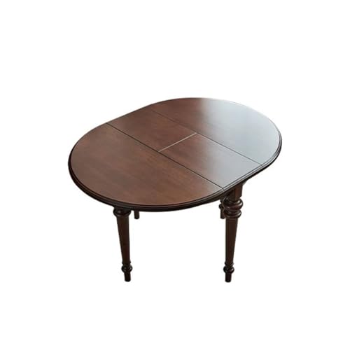 NASTYA Esstisch Teetisch Runder Esstisch einziehbarer runder Esstisch für kleine Wohnungen, Restaurant, Haus, Retro, Massivholz, zusammenklappbar Couchtische von NASTYA
