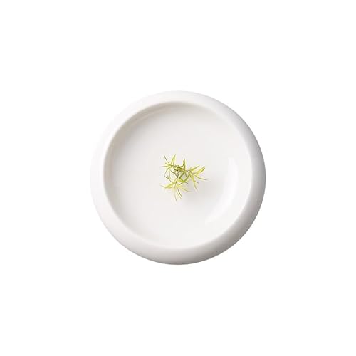 Nudelschalen Aperitif-Teller Westerngeschirr rund aus Keramik mit einer schmelzenden Platte rein weiß und vegetarisch pro Person Partyteller von NASTYA