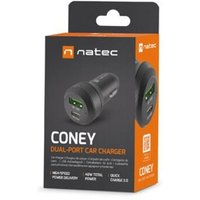 Natec - Coney Universal Schwarz Zigarettenanzünder Fast Charge Auto von NATEC