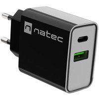 Natec - usb-ladegerät ribera usb-a+usb-c 20W pd schwarz von NATEC