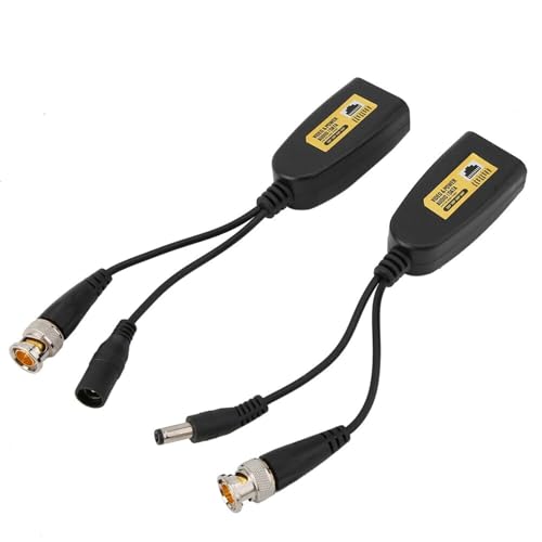 2 Paar Video Balun BNC auf RJ45 Transmitter AHD CVI TVI CVBS Stecker BNC auf RJ45 Netzwerk-Transceiver für Überwachung von NATEFEMIN