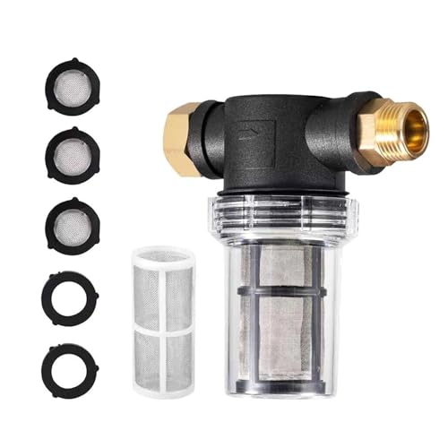 NATEFEMIN Gartenschlauchfilter für Hochdruckreiniger, 3/4 Zoll Anschluss Schlauchfilter mit 40 Mesh und 100 Mesh von NATEFEMIN