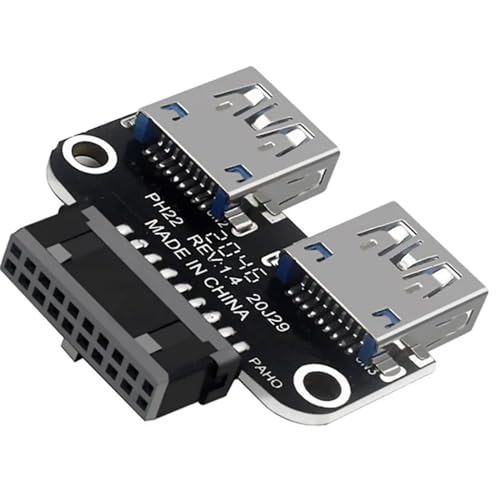NATEFEMIN Motherboard USB Adapter, USB 3.0 Header 19PIN / 20PIN Connector Converter Adapter Vertical Type, 19 Pin to 20 Pin von NATEFEMIN
