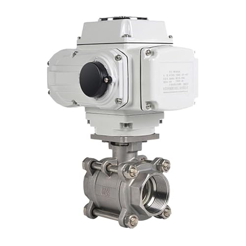 NATEPLALFC Elektrische Kugelhähne Electric Three-Piece Ball Valve Stainless Steel Two-Way Valve Switching Type high Temperature Two-Way Silk Buckle Electric Ball Valve(HK60-Q-3PS-20-PTFE) von NATEPLALFC
