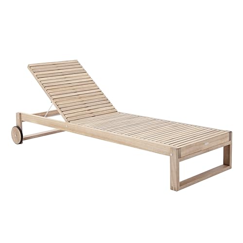 NATERIAL - Sonnenliege Solaris - 196 X 71 X 30 cm - Gartenliege Holz - Akazie - Braunes Holz - Relaxliege - Liegestuhl von NATERIAL