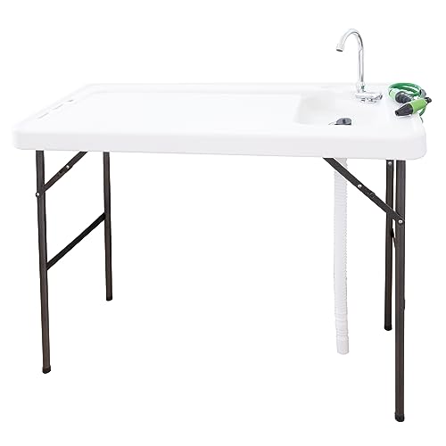 LEMODO klappbarer Filetiertisch mit Sprühdüse | tragbare Camping Spüle | Outdoor Waschbecken mit Arbeitsfläche | Mobiles Spülbecken zur Erweiterung der Outdoorküche | Outdoor Spüle ideal für Angler LEMODO klappbarer Filetiertisch mit Sprühdüse | tragbare Camping Spüle | Outdoor Waschbecken mit Arbeitsfläche | Mobiles Spülbecken zur Erweiterung der Outdoorküche | Outdoor Spüle ideal für Angler von DXQ