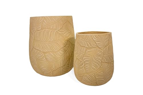 NATINDESIGN Terracotta Blumentopf 2er Set XXL Blumentopf Groß für In- und Outdoor | Bali, Indonesien, Mediterran Stil | Terrakotta Töpfe Groß Design Töpfe Terracotta Optik von NATINDESIGN