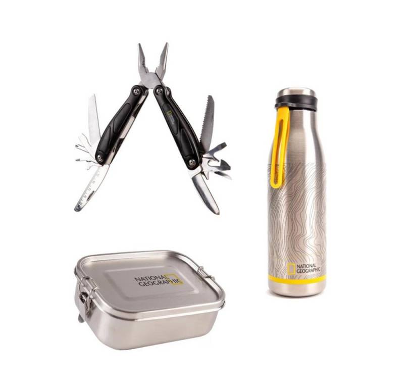 NATIONAL GEOGRAPHIC Lunchbox Bundle Trinkflasche, Lunchbox, Multitool, (3-tlg) von NATIONAL GEOGRAPHIC
