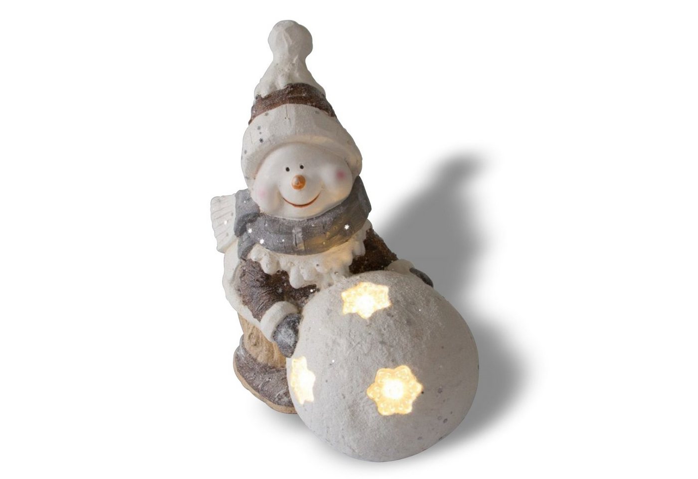 Lemodo Weihnachtsfigur Weihnachtsdeko für außen, Schneemann mit LED von Lemodo