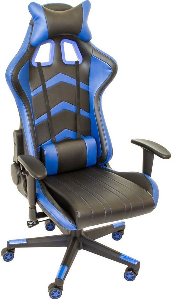 NATIV Haushalt Gaming-Stuhl Gaming-Stuhl mit Nachen- und Rückenkissen (Stück), Nacken- und Rückenkissen verstellbar, Racing Design, verstellbare Rückenlehne, Wipp-Mechanismus von NATIV Haushalt