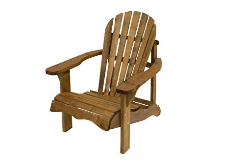 NATIV Hochlehner Gartenstuhl braun| Gartensessel aus massivem Holz | Design im Stil eines Adirondack Stuhls | Garten Relaxsessel mit Breiten Ablageflächen | Outdoor Sessel zur Entspannung von NATIV