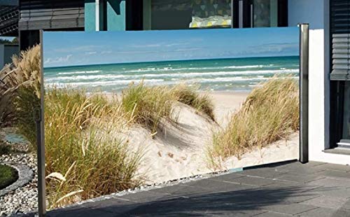 Seitenmarkise ausziehbar, 180 cm hoch, Seitenrollo mit Fotodruck (Auszug Links, Ostsee) von NATIV