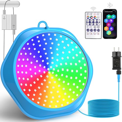 NATPOW 18W Poolbeleuchtung mit Magnet, LED Poolbeleuchtung Bunt APP Fernbedienung Kontrolle, 6V Poollicht mit 10m Kabel, IP68 Wasserdicht Pool Lichter für Stahlwandpools Framepools NATPOW 18W Poolbeleuchtung mit Magnet, LED Poolbeleuchtung Bunt APP Fernbedienung Kontrolle, 6V Poollicht mit 10m Kabel, IP68 Wasserdicht Pool Lichter für Stahlwandpools Framepools von NATPOW