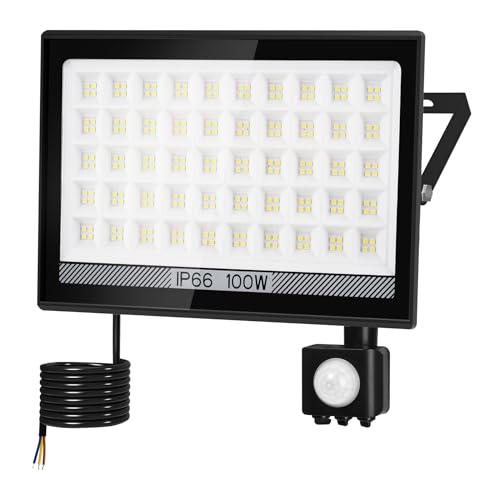 NATPOW Led Strahler mit Bewegungsmelder außen, 100W LED Strahler Fluter mit IP66 Wasserdicht 6000K Superhell Scheinwerfer Außenstrahler für Garten Garage Sportplatz Hinterhof NATPOW Led Strahler mit Bewegungsmelder außen, 100W LED Strahler Fluter mit IP66 Wasserdicht 6000K Superhell Scheinwerfer Außenstrahler für Garten Garage Sportplatz Hinterhof von NATPOW