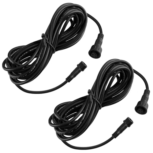 NATPOW Lichtkabel, 2 Pack 5M Verlängerungskabel mit IP65 Wasserdicht für Teichbeleuchtung mit Strom, Solar-Teichleuchten von NATPOW