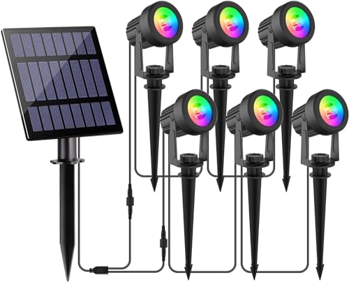 RGB LED Solarlampe mit Spotlicht Mini Gartenleuchte IP65 Solarstrahler für Außen 