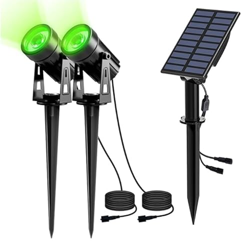 NATPOW Solar Gartenleuchte, Gartenstrahler Solar LED Solarstrahler Solarlampen für garten Außen, IP65 Wasserdicht, 2 Helligkeitsstufe Dusk to Dawn Gartenbeleuchtung für Bäume, Hof, Gartenweg(Grün) von NATPOW