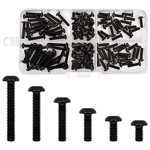 120 Stück Blechschrauben Sortiment M3, Selbstschneidende Schrauben Schwarz Blechschrauben Torx Flachkopfschrauben Karosserieschrauben Sortiment, Blechschrauben Selbstschneidend mit Aufbewahrungsbox von NATUCE