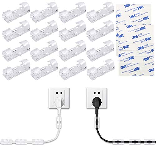 NATUCE 40Stück 7mm Selbstklebende Kabelclips, Kabelhalter, Draht Kabel Halter, Kabelklemme für Schreibtisch, Netzkabel, USB Ladekabel, Ladegeräte und Audiokabel, Kabelführung für Auto Büro Zuhause von NATUCE