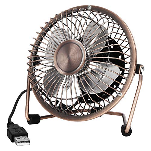 NATUCE USB Ventilator,Tischventilator USB Fan Lüfter Klein Mini-Ventilator 100mm Usbventilatoren Sehr Leise Metall PC Ventilator mit 360 ° Rotation für Büro Zuhause von NATUCE