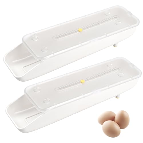 Natuce 2 Stück Eierbehälter für Kühlschrank, Eier Aufbewahrungsbox mit Automatischem Rollen, Egg Organizer Stackable Platzsparen, Eierhalter Kühlschrank, Kunststoff Eierspender, Egg Storage Box von NATUCE