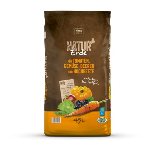 Natur Erde für Tomaten, Gemüse, Beeren und Hochbeete, 45l, Tomatenerde, Gemüseerde, Beerenerde, Hochbeeterde von NATUR Erde