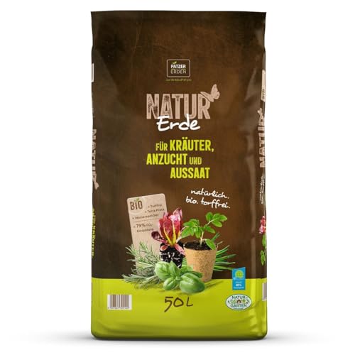 PATZER NATUR Erde Bio für Kräuter-, Anzucht- & Aussaat torffrei - 50 Liter von NATUR Erde