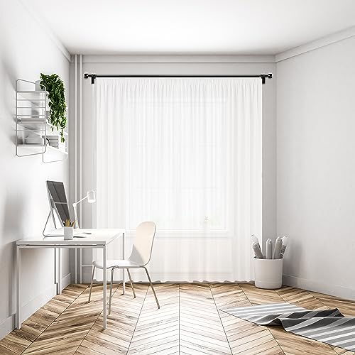NATUR FUTURE Gardinen Vorhang Store Webstore halbtransparent mit Kräuselband und Bleibandabschluss Weiß in verschiedenen Größen (HxB 140x300 cm) von NATUR FUTURE