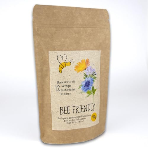 Bienenwiese BEE FRIENDLY - Blumensamenmischung mit 12 wichtigen Blumensorten für Bienen, für 100m2 von NATUR KRAFTWERK