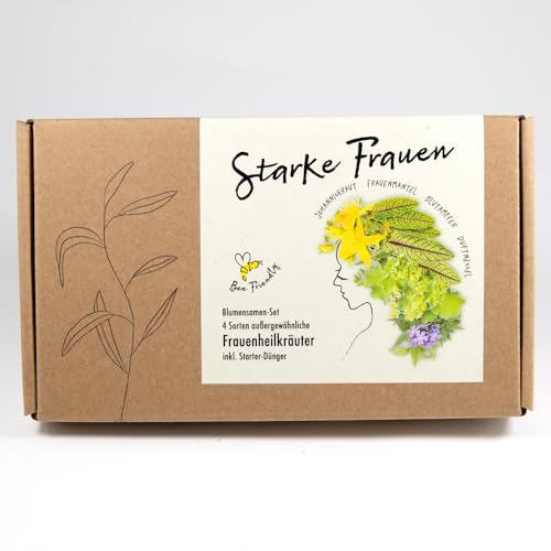 STARKE FRAUEN Pflanzensamen Geschenkbox - Samen mit 4 besonderen Heilkräutern zur Stärkung der Weiblichkeit. von NATUR KRAFTWERK