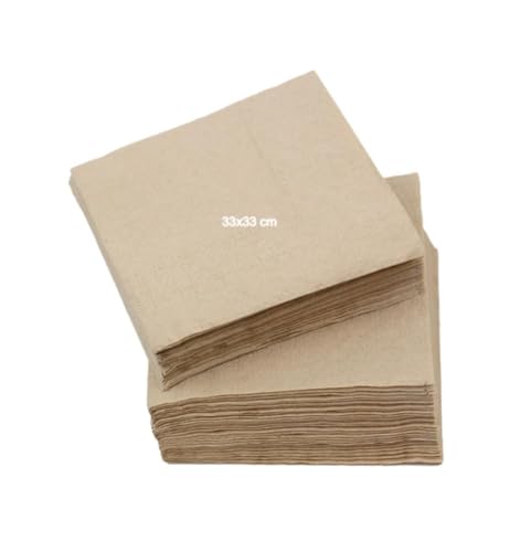 Natur2go - Servietten aus Einweg Bambus Papier-Servietten Braun 2-lagig 1/4-Faltung Nachhaltig (1000, 33x33 cm) von NATUR2GO