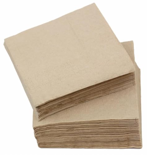 Natur2go - Servietten aus Einweg Bambus Papier-Servietten Braun 2-lagig 1/4-Faltung Nachhaltig (1000, 40x40 cm) von NATUR2GO