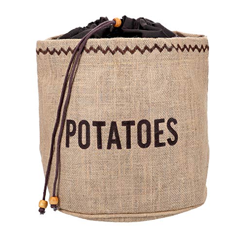 Natural Elements Jutesack, für Kartoffeln, mit Verdunklungsfutter, Sackleinen, Braun, 25 cm x 25 cm x 24 cm von Natural Elements