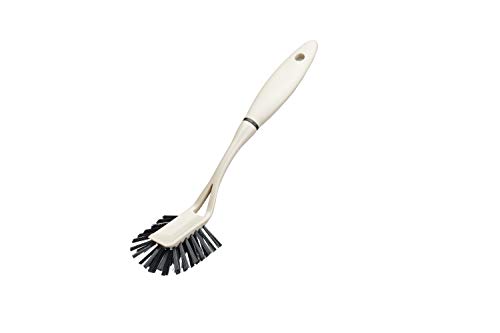 KitchenCraft Natural Elements Öko-Spülbürste, aus recyceltem Plastik, mit flexiblen Strohborsten, Trompetenform, Grau, 29cm von NATURAL ELEMENTS